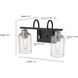 Clifton 2 Light 16 inch Matte Black/Brushed Nickel Vanity Light Wall Light